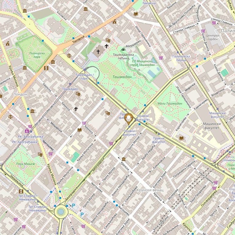 Mapa kancelarije na adresi Beogradska 57, Beograd, Vračar