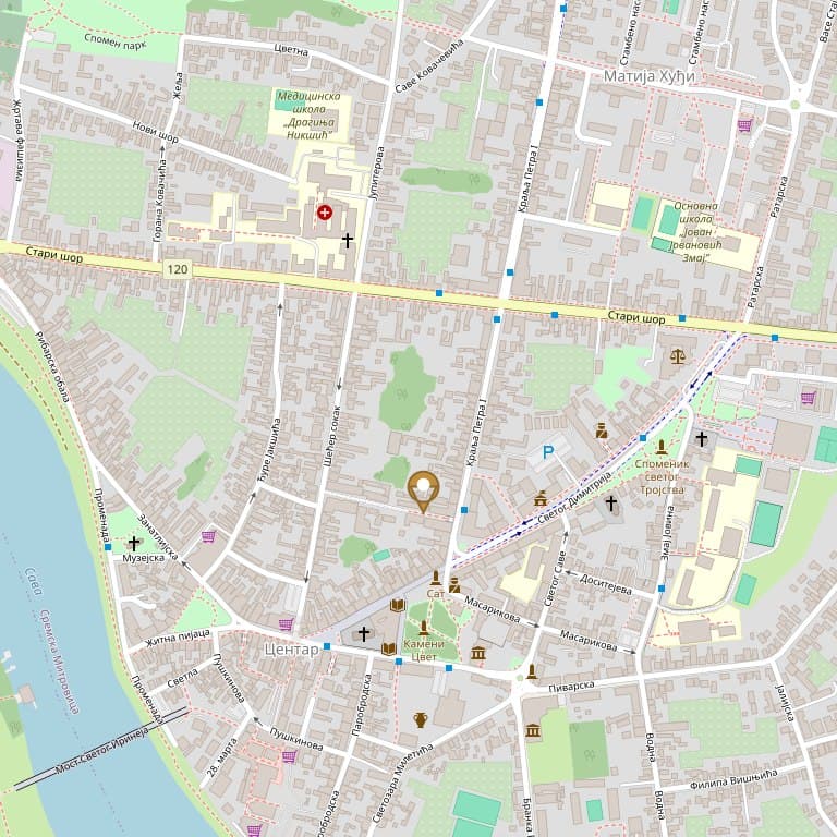 Mapa kancelarije na adresi Kralja Petra I br. 5, Sremska Mitrovica